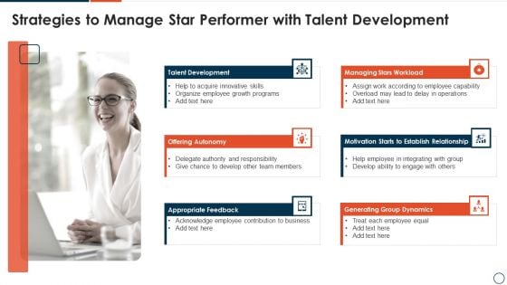 Strategies To Manage Star Performer With Talent Development Brochure PDF