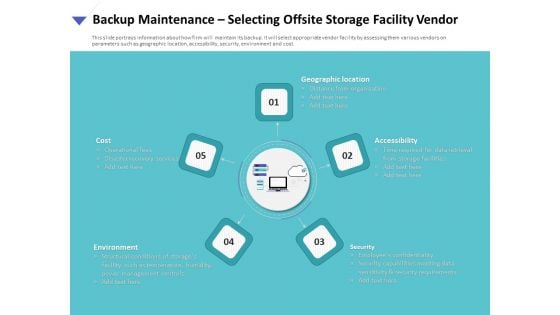 Strategies To Mitigate Cyber Security Risks Backup Maintenance Selecting Offsite Storage Facility Vendor Ppt Model Graphic Images PDF