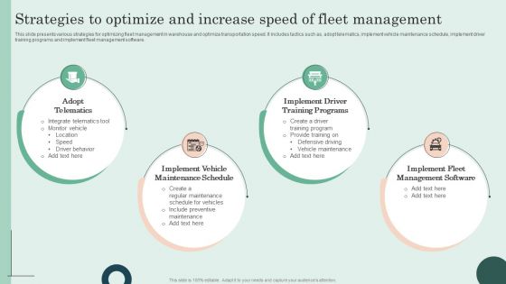 Strategies To Optimize And Increase Speed Of Fleet Management Brochure PDF