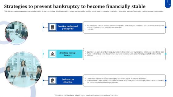 Strategies To Prevent Bankruptcy To Become Financially Stable Infographics PDF