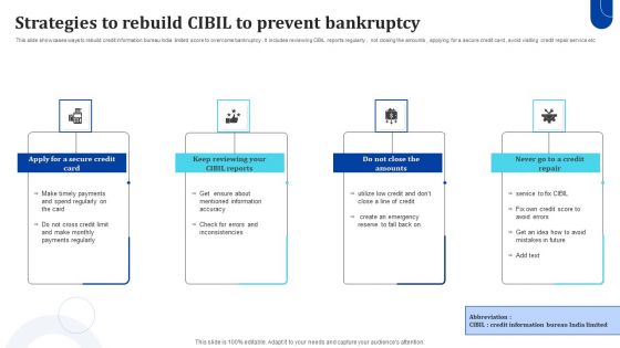 Strategies To Rebuild CIBIL To Prevent Bankruptcy Information PDF