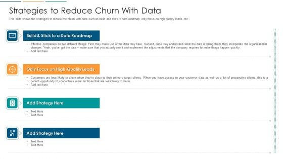 Strategies To Reduce Churn With Data Ppt Slides Maker PDF