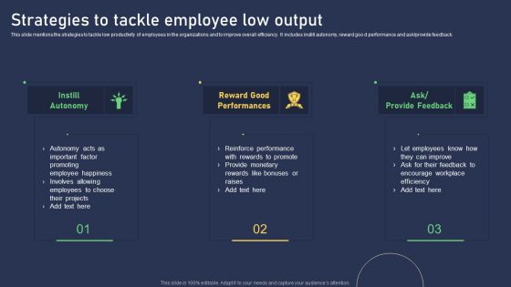 Strategies To Tackle Employee Low Output Template PDF