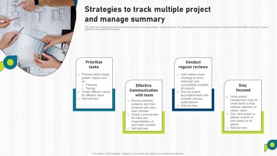 Strategies To Track Multiple Project And Manage Summary Ppt Inspiration Ideas PDF