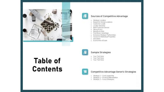 Strategies To Win Customers From Competitors Table Of Contents Download PDF Strategies To Win Customers From Competitors Table Of Contents Download PDF