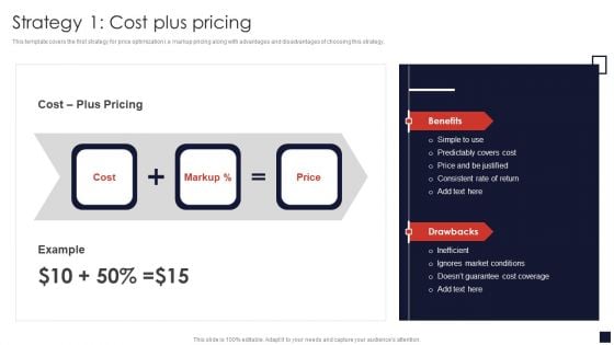 Strategy 1 Cost Plus Pricing Product Pricing Strategic Guide Slides PDF