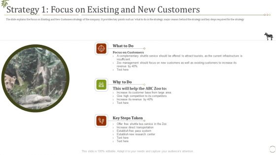 Strategy 1 Focus On Existing And New Customers Ppt Outline Topics PDF