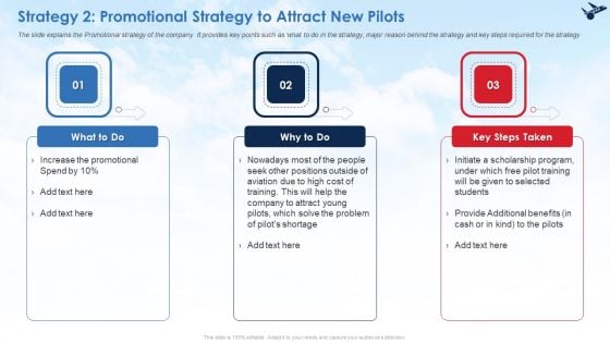 Strategy 2 Promotional Strategy To Attract New Pilots Ppt File Icons PDF Strategy 2 Promotional Strategy To Attract New Pilots Ppt File Icons PDF