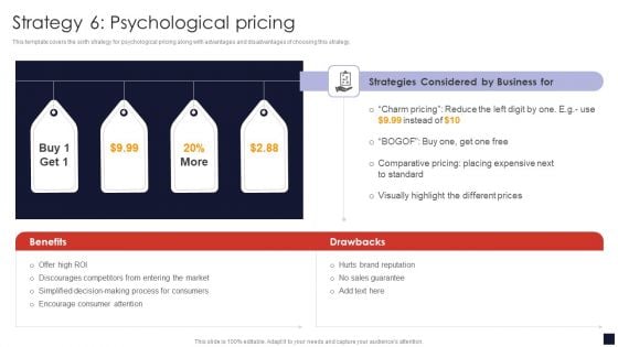 Strategy 6 Psychological Pricing Product Pricing Strategic Guide Themes PDF