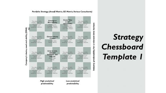 Strategy Chessboard Low Analytical Predictability Ppt PowerPoint Presentation File Themes