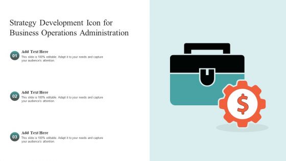 Strategy Development Icon For Business Operations Administration Inspiration PDF
