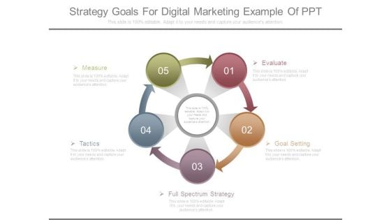 Strategy Goals For Digital Marketing Example Of Ppt