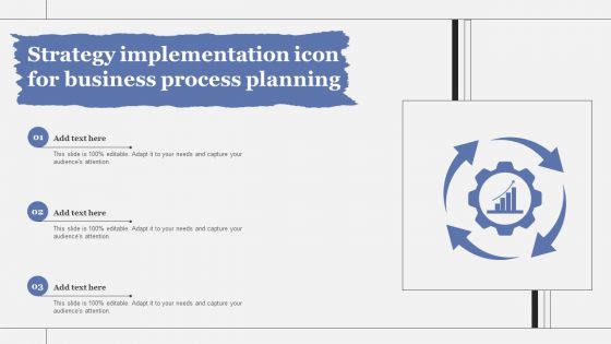 Strategy Implementation Icon For Business Process Planning Clipart PDF