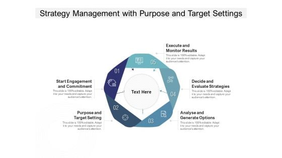 Strategy Management With Purpose And Target Settings Ppt PowerPoint Presentation Model Design Ideas