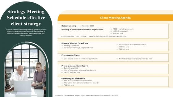 Strategy Meeting Schedule Effective Client Strategy Ppt File Shapes PDF Strategy Meeting Schedule Effective Client Strategy Ppt File Shapes PDF