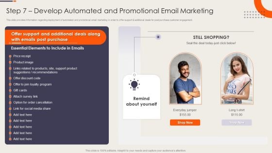 Strategy Playbook For Ecommerce Business Step 7 Develop Automated And Promotional Email Marketing Designs PDF