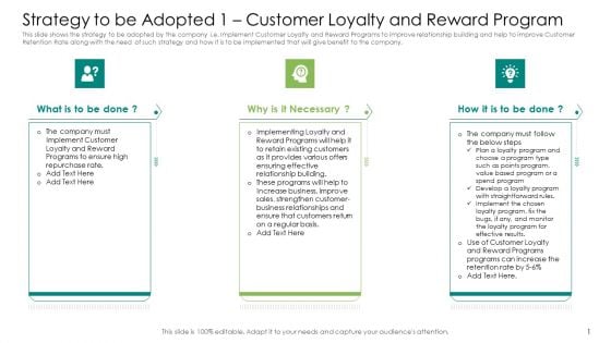 Strategy To Be Adopted 1 Customer Loyalty And Reward Program Infographics PDF Strategy To Be Adopted 1 Customer Loyalty And Reward Program Infographics PDF
