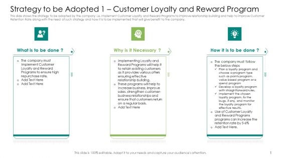 Strategy To Be Adopted 1 Customer Loyalty And Reward Program Infographics PDF