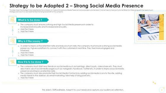 Strategy To Be Adopted 2 Strong Social Media Presence Ppt Ideas Rules PDF