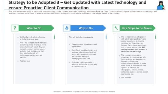 Strategy To Be Adopted 3 Get Updated With Latest Technology And Ensure Proactive Client Communication Formats PDF