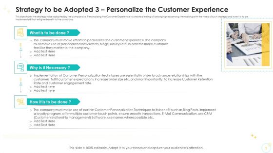 Strategy To Be Adopted 3 Personalize The Customer Experience Ppt Diagram Graph Charts PDF Strategy To Be Adopted 3 Personalize The Customer Experience Ppt Diagram Graph Charts PDF