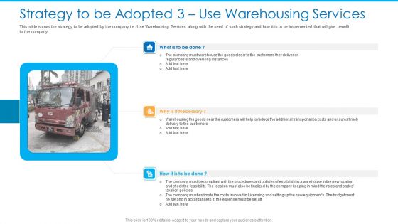 Strategy To Be Adopted 3 Use Warehousing Services Inspiration PDF