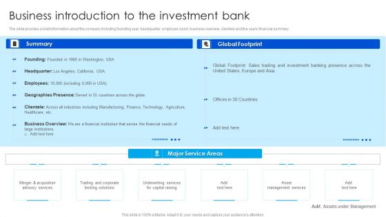 Strategy To Raise Funds Business Introduction To The Investment Bank Inspiration PDF