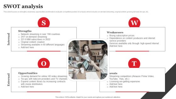 Streaming Platform Company Outline SWOT Analysis Mockup PDF