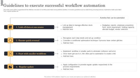 Streamlining Manufacturing Processes With Workflow Automation Guidelines To Execute Successful Workflow Automation Microsoft PDF