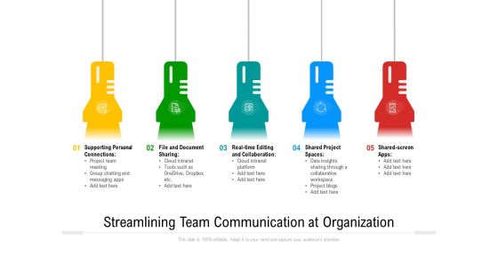 Streamlining Team Communication At Organization Ppt PowerPoint Presentation File Smartart PDF