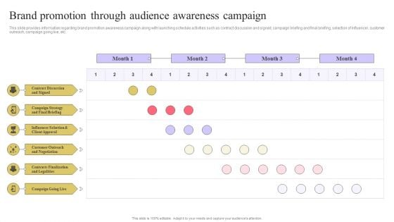 Strengthen Customer Relation Brand Promotion Through Audience Awareness Slides PDF