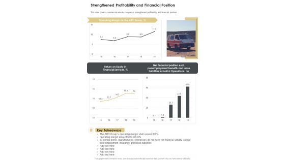 Strengthened Profitability And Financial Position One Pager Documents