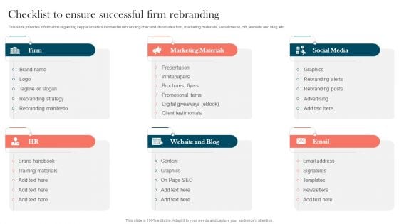 Strengthening Brand Checklist To Ensure Successful Firm Rebranding Inspiration PDF Strengthening Brand Checklist To Ensure Successful Firm Rebranding Inspiration PDF