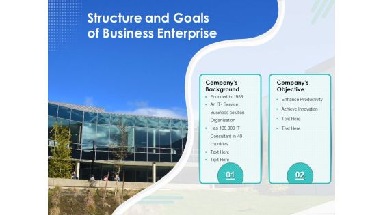 Structure And Goals Of Business Enterprise Ppt PowerPoint Presentation File Graphics Download PDF