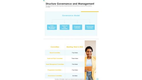 Structure Governance And Management One Pager Documents