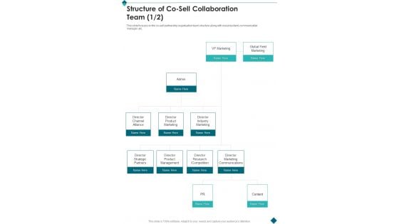 Structure Of Co Sell Collaboration Team One Pager Sample Example Document