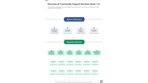 Structure Of Community Support Services Team One Pager Sample Example Document Structure Of Community Support Services Team One Pager Sample Example Document