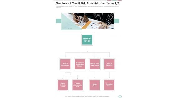 Structure Of Credit Risk Administration Team One Pager Sample Example Document Structure Of Credit Risk Administration Team One Pager Sample Example Document