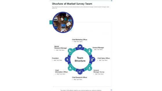 Structure Of Market Survey Team One Pager Sample Example Document