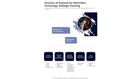 Structure Of Proposal For Information Technology Strategic Planning One Pager Sample Example Document Structure Of Proposal For Information Technology Strategic Planning One Pager Sample Example Document