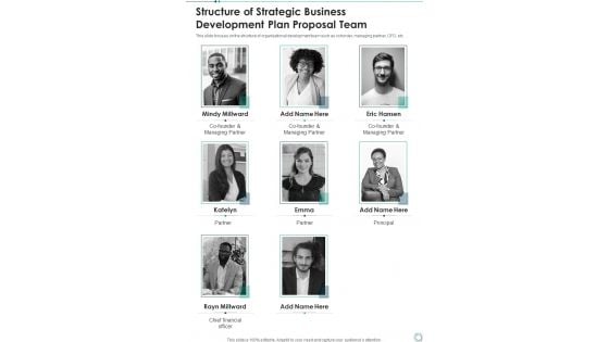 Structure Of Strategic Business Development Plan Proposal Team One Pager Sample Example Document Structure Of Strategic Business Development Plan Proposal Team One Pager Sample Example Document