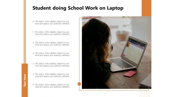 Student Doing School Work On Laptop Ppt PowerPoint Presentation Gallery Visual Aids PDF