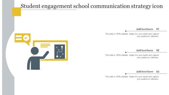 Student Engagement School Communication Strategy Icon Introduction PDF