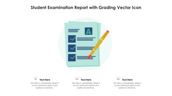 Student Examination Report With Grading Vector Icon Ppt PowerPoint Presentation Infographic Template Example Topics PDF