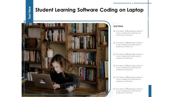 Student Learning Software Coding On Laptop Ppt PowerPoint Presentation File Background Designs PDF