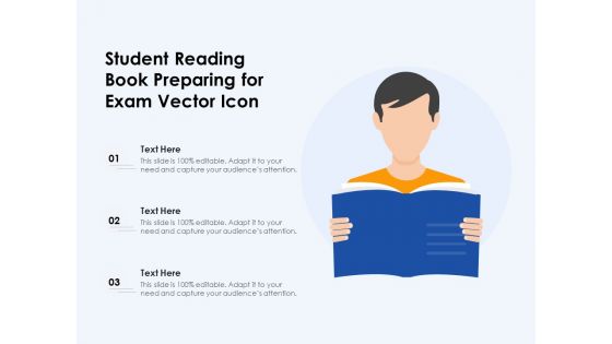 Student Reading Book Preparing For Exam Vector Icon Ppt PowerPoint Presentation File Show PDF