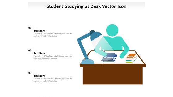 Student Studying At Desk Vector Icon Ppt PowerPoint Presentation Pictures Design Templates PDF