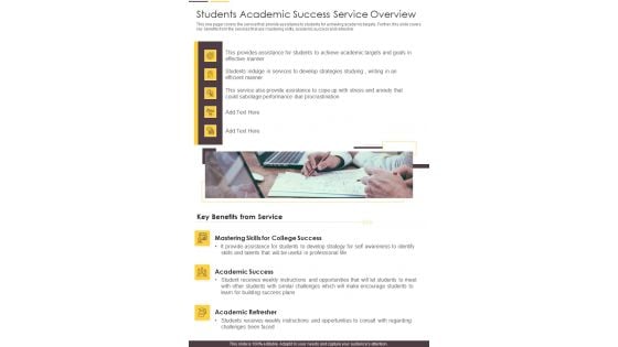 Students Academic Success Service Overview One Pager Documents Students Academic Success Service Overview One Pager Documents