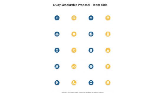 Study Scholarship Proposal Icons Slide One Pager Sample Example Document