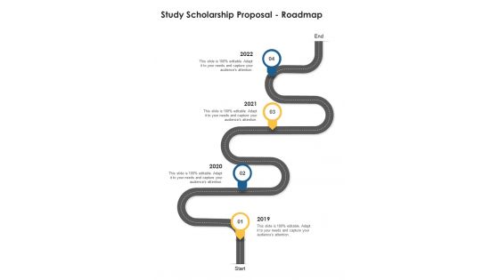 Study Scholarship Proposal Roadmap One Pager Sample Example Document